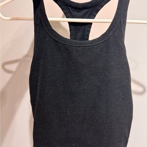 Dark Gray Racerback Crop Tank Top